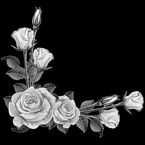 Розы уголок - картинки для гравировки